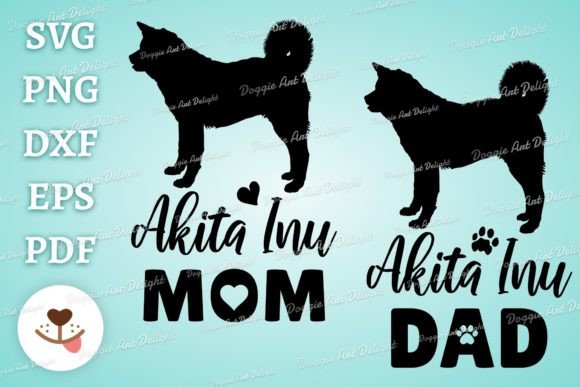 Akita Inu Mom Dad Svg Png Dxf Pdf Graphics and Crafts Review