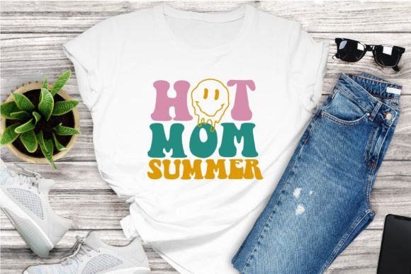 Hot Mom Summer SVG, Retro Graphics & Crafts