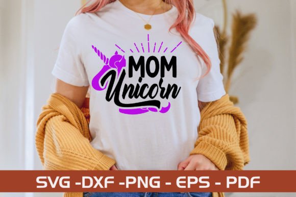 Mom Unicorn SVG Design for Graphics and Crafts