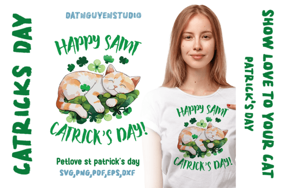 St. Patrick s Day Cat Mom Graphics Svg