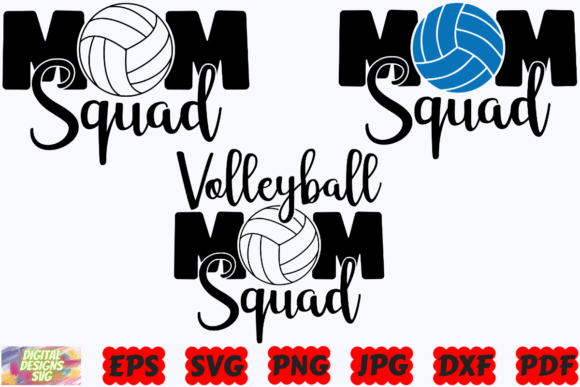 Volleyball Mom Squad SVG Volleyball Mom Graphics and Crafts